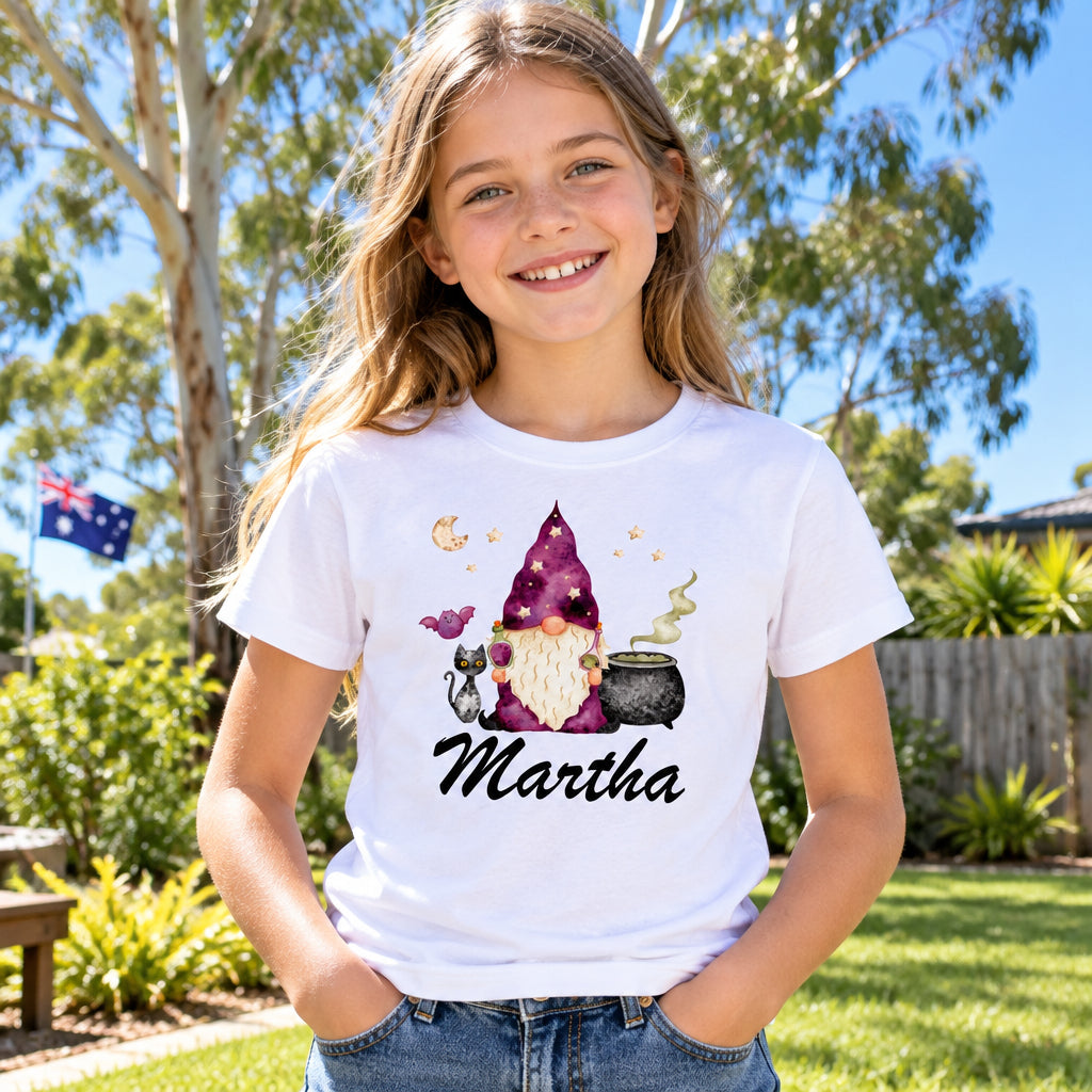 Halloween T-Shirt For Girls, Halloween Gnome T-Shirt, Fancy Dress T-Shirt For Girls, Halloween Outfit, Trick Or Treat Shirt, Halloween Gift