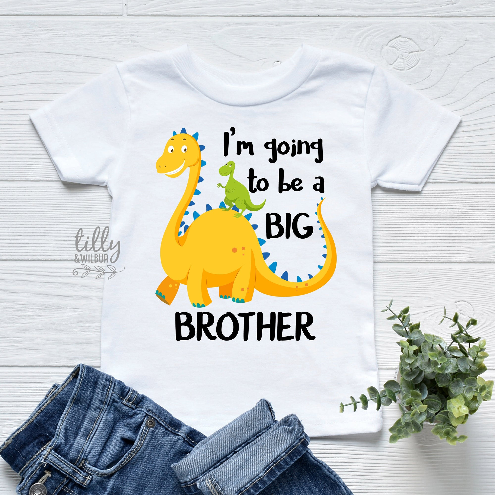 Big Brother T-Shirt, Promoted To Big Brother T-Shirt, Big Brothersaurus T-Shirt, Dinosaur T-Shirt, I&#39;m Going To Be A Big Brother T-Shirt