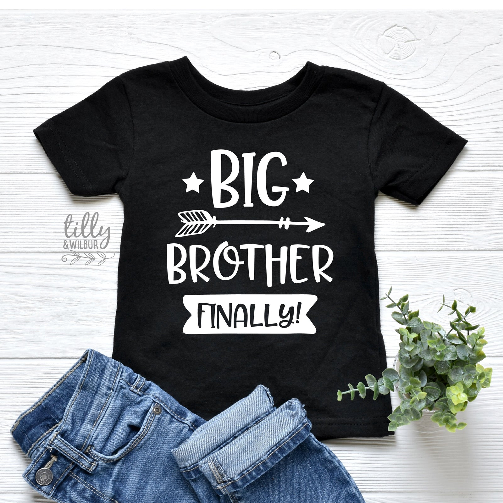 Big Brother Finally, Promoted To Big Brother T-Shirt For Boys, Personalised Due Date, I&#39;m Going To Be A Big Brother, Pregnancy Announcement