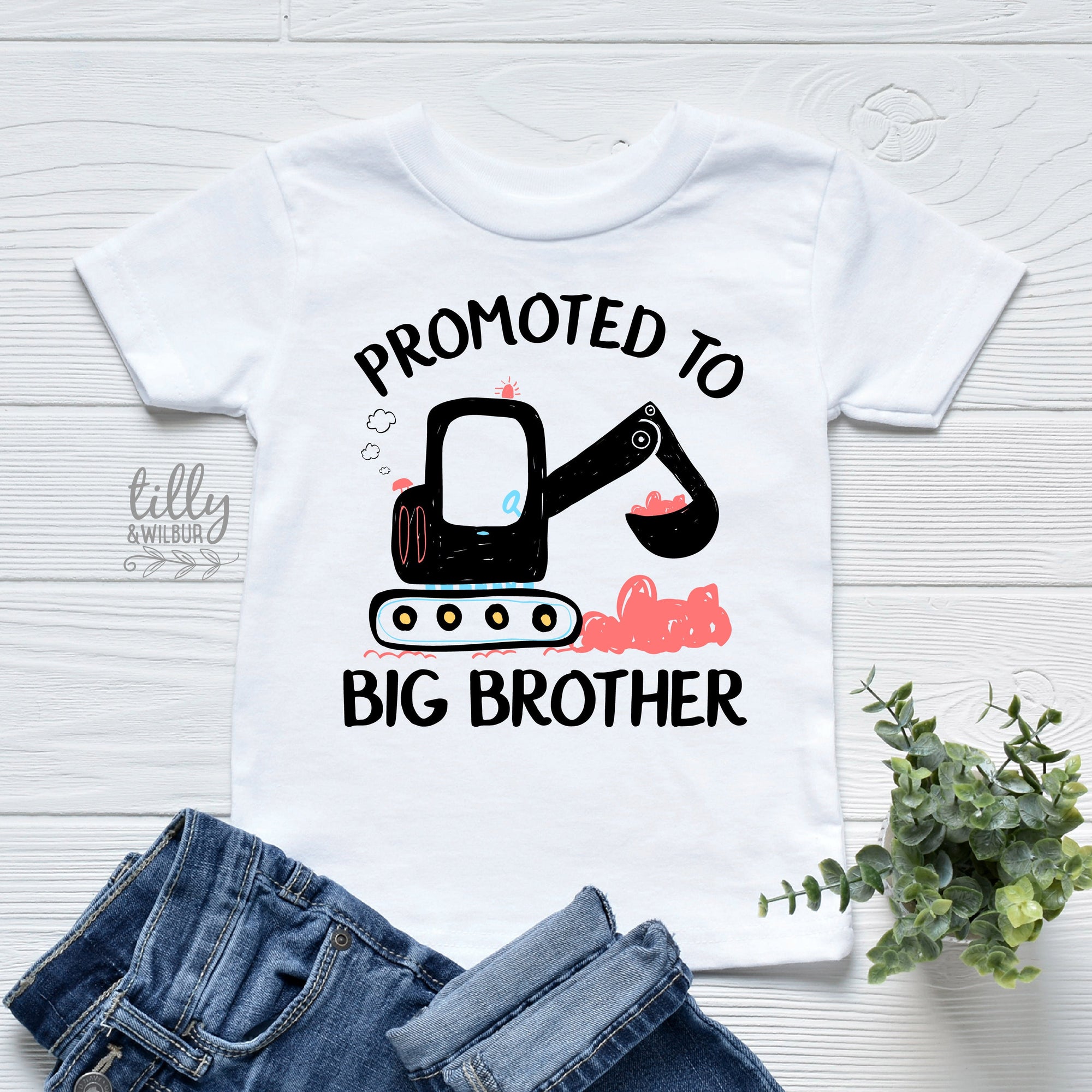 Promoted To Big Brother T-Shirt For Boys, Big Brother Under Construction Shirt, I&#39;m Going To Be A Big Brother Shirt, Pregnancy Announcement