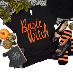Basic Witch T-Shirt, Halloween T-Shirt, Witch Halloween Tee, Halloween Tee For Women, Ladies Halloween Shirt, Trick Or Treat, Costume Tee