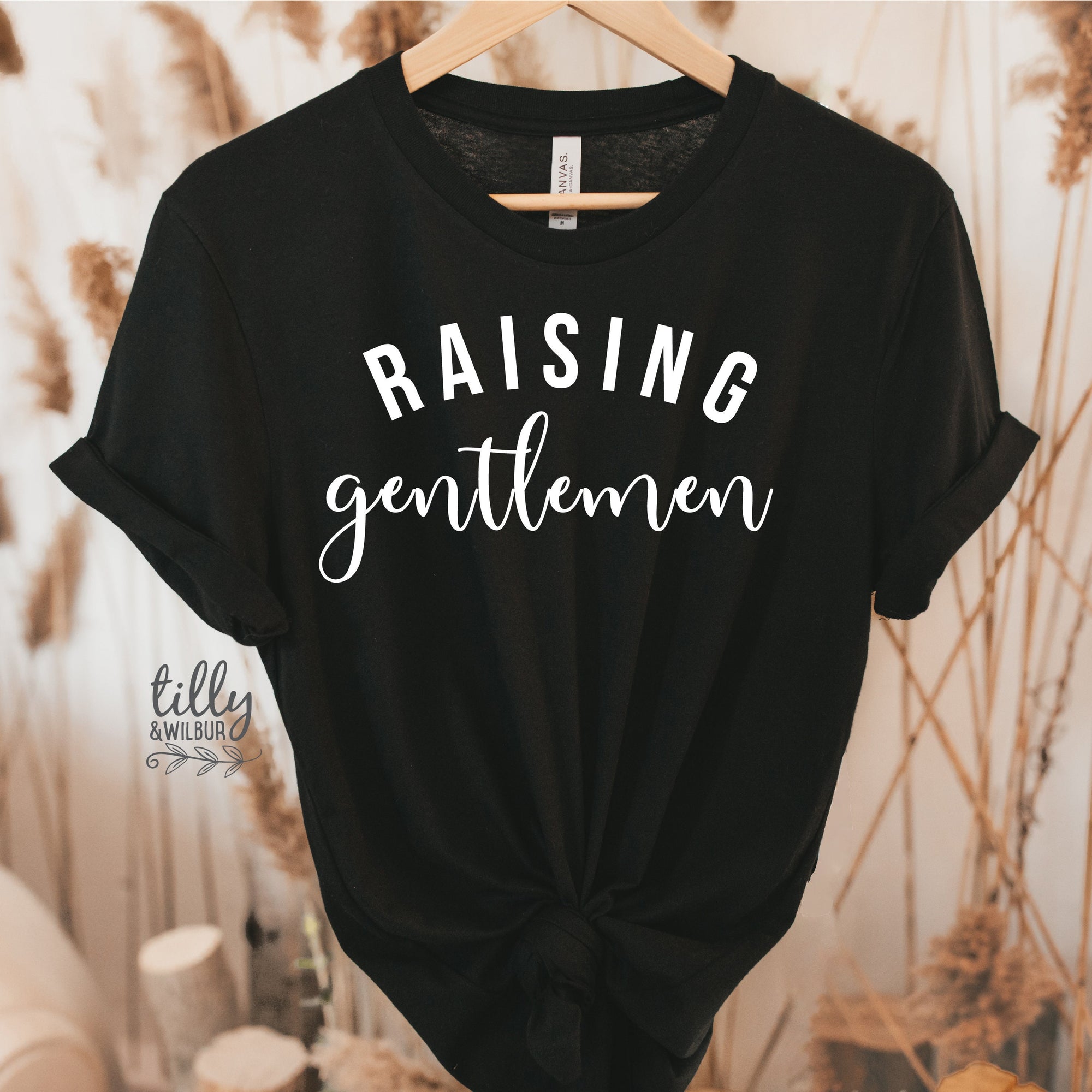 Raising Gentlemen T-Shirt, Mother&#39;s Day T-Shirt, Mother&#39;s Day Gift, Mum Of Boys, Mum Gift, Mum T-Shirt, Funny Mum T-Shirt, Raising A Little