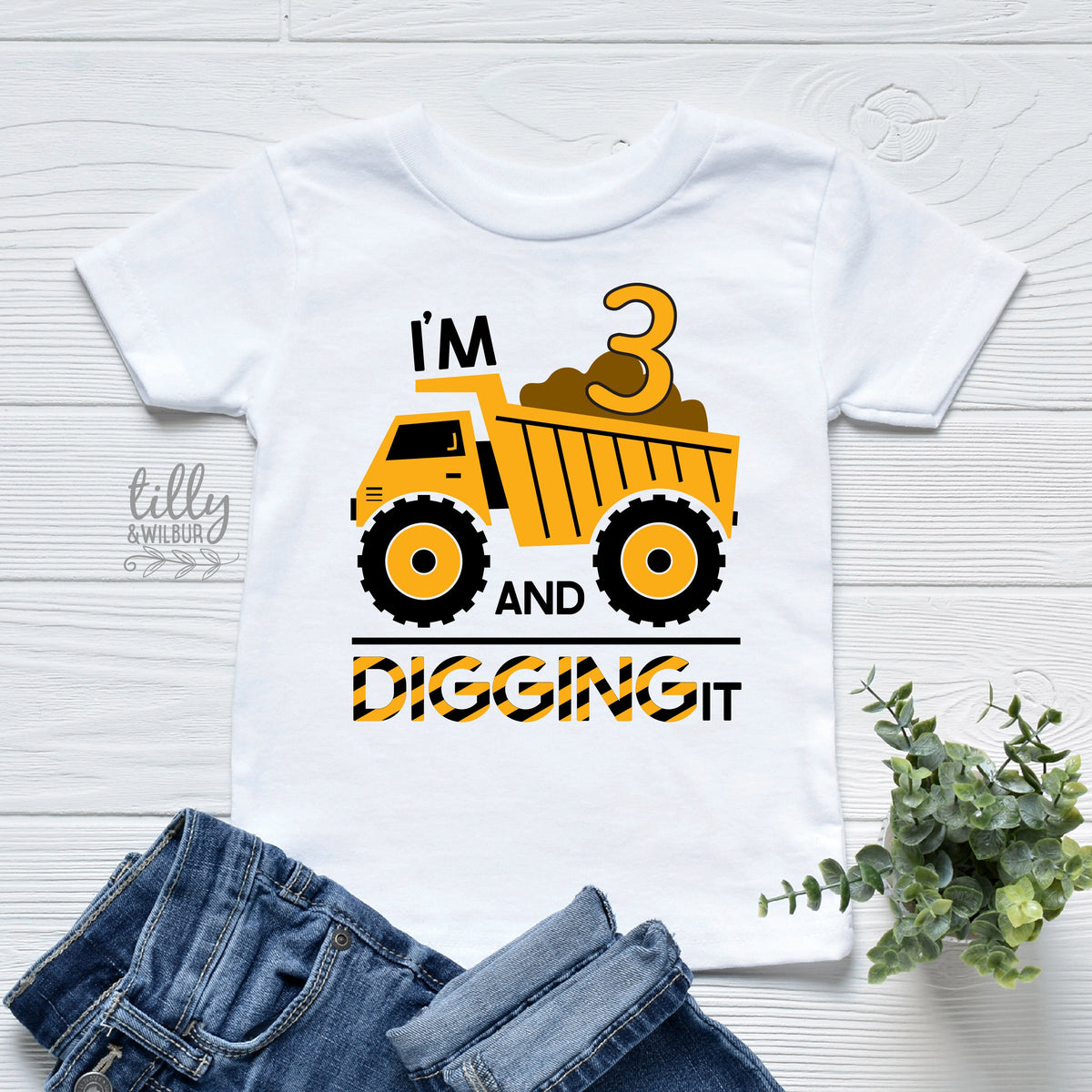 I&amp;#39;m Three And Digging It T-Shirt, I Dig Being Three Birthday T-Shirt, 3rd Birthday T-Shirt, 3rd Birthday Tee, Three Birthday Gift, Boy 3
