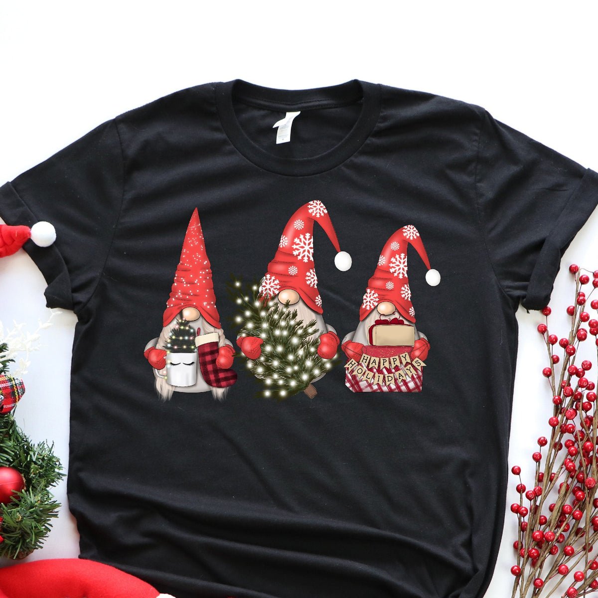 Gnome Christmas T-Shirt, Matching Family Garments Available, Christmas Shirts, Matching Gnome Santa T-Shirts, Matching Christmas Family Tees