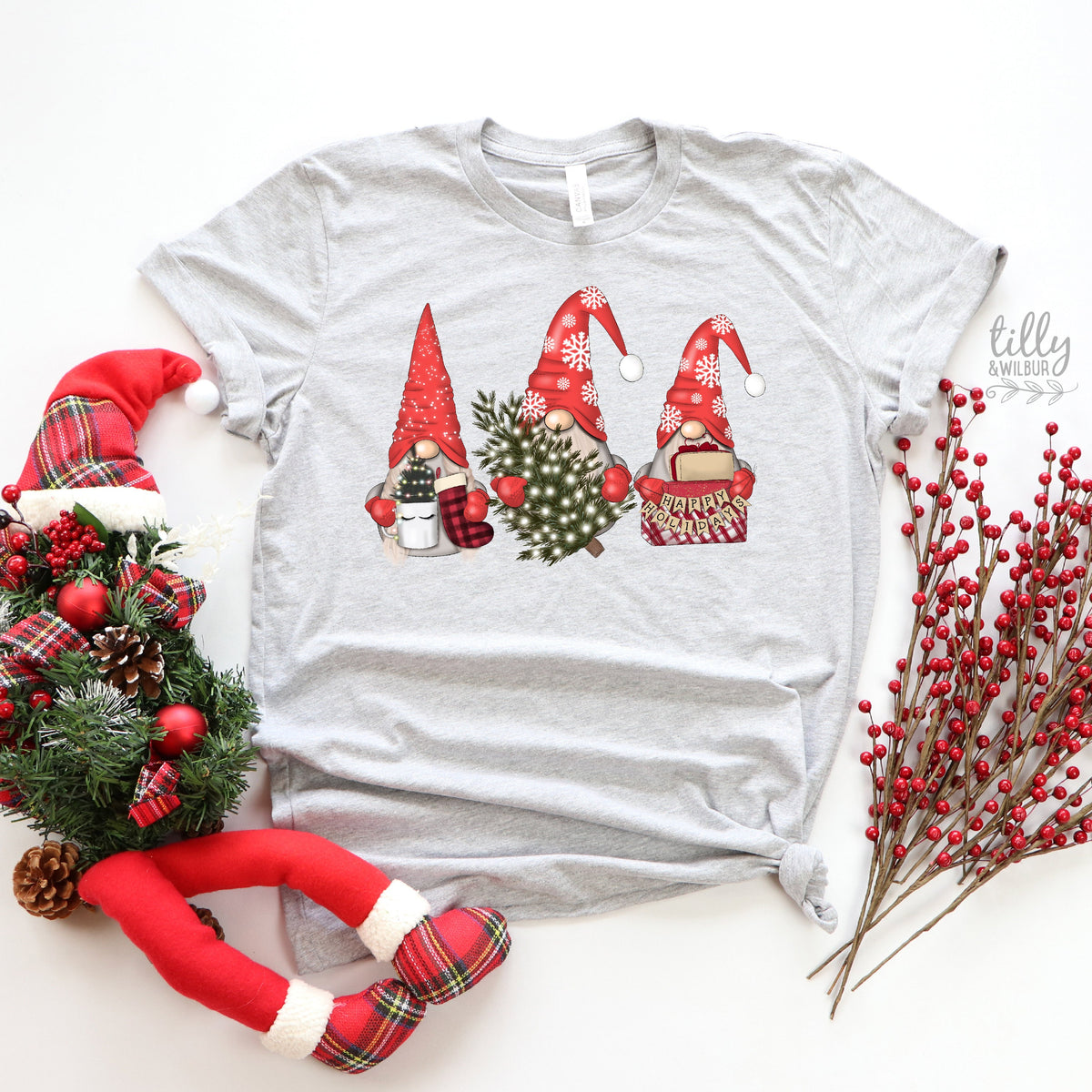 Gnome Christmas T-Shirt, Matching Family Garments Available, Christmas Shirts, Matching Gnome Santa T-Shirts, Matching Christmas Family Tees