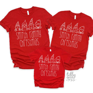 Personalised Christmas T-Shirts, Matching Family Christmas T-Shirts With Surname, Matching Christmas Shirts, Ugly Sweater Tees, Xmas Pajamas