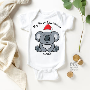 My 1st Christmas Koala Bodysuit, My First Christmas 2021, Australian Christmas, Aussie Xmas Baby Gift, Newborn Gift, Australiana Xmas Gift