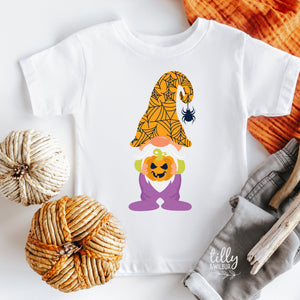 Gnome Halloween T-Shirt, Halloween Gnome T-Shirt, Fancy Dress T-Shirt For Girls, Halloween Outfit, Trick Or Treat Shirt, Halloween Gift