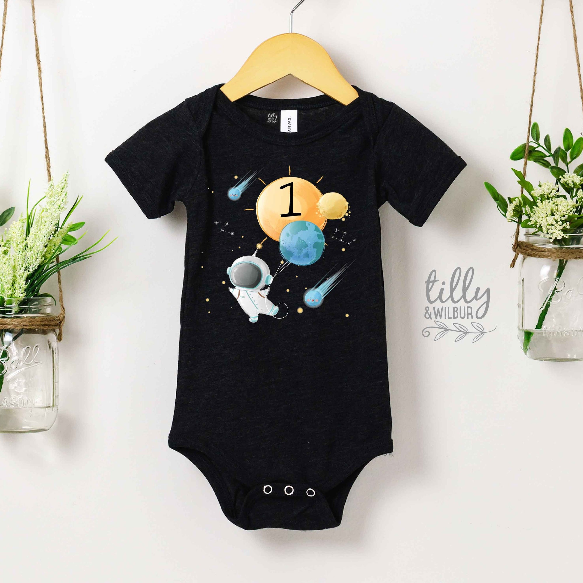 1st Birthday Space Onesie, Space Theme Birthday Party, Spaceship Birthday Bodysuit, Astronaut Birthday Romper, First Birthday T-Shirt, One