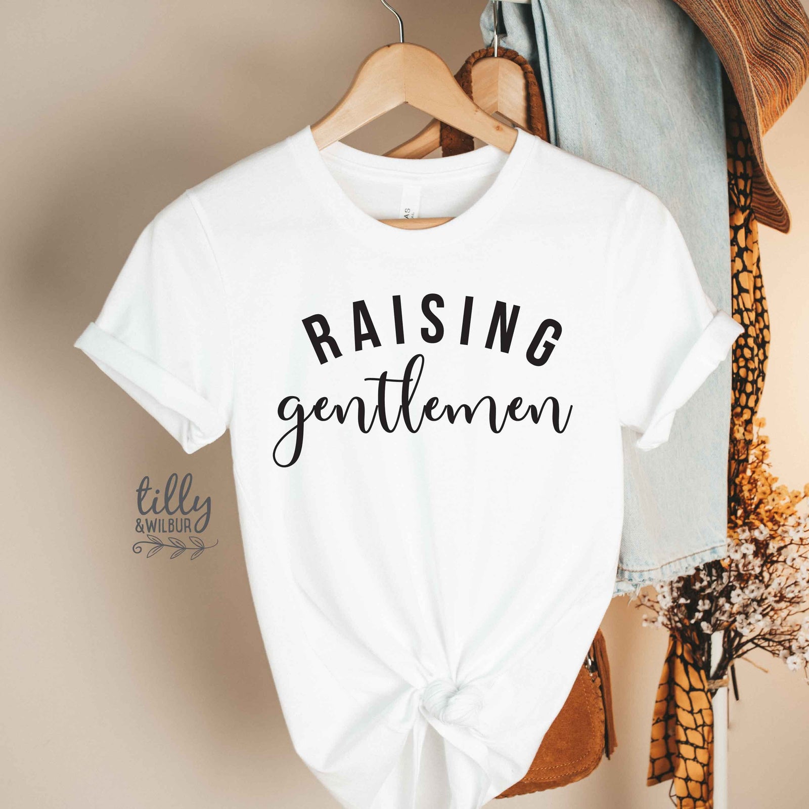 Raising Gentlemen T-Shirt, Mum of Boys T-Shirt, Boy Mama T-Shirt, Gift For Mum, Gift For New Mum, Boy Mum T-Shirt, Mum Of Boys Outnumbered