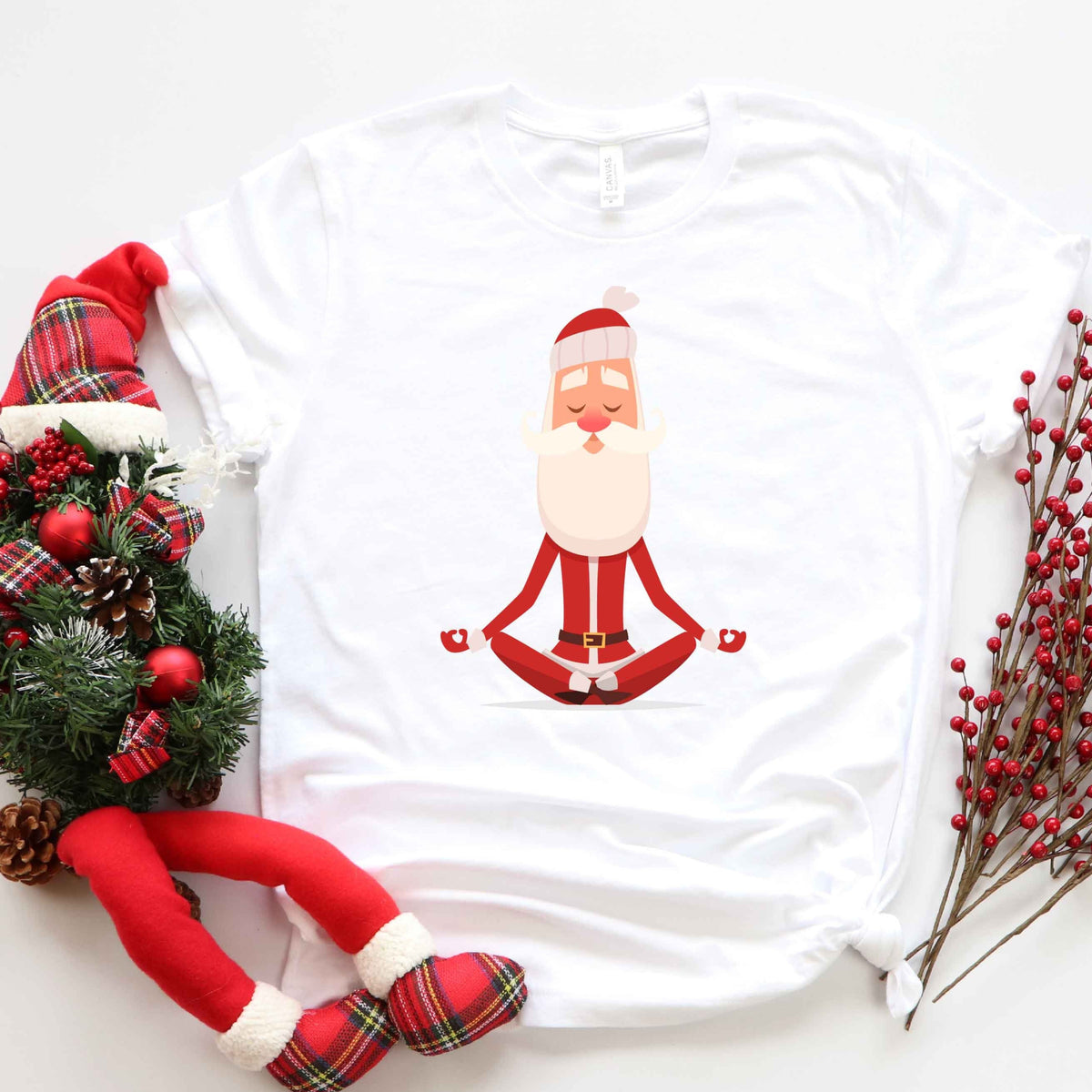 Yoga Santa T-Shirts Originally Listed by Tilly&amp;Wilbur, Matching Family Christmas T-Shirts, Matching Yoga Santa Shirts, Yoga Gifts, Xmas Gift