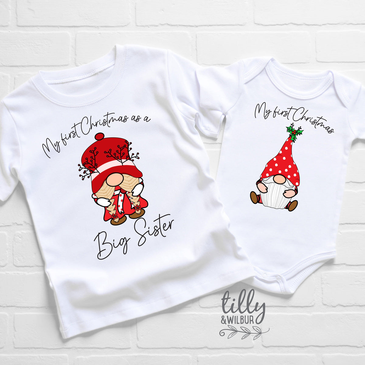 It&amp;#39;s My First Christmas As A Big Sister T-Shirt, 1st Christmas As A Big Sister Tee, Baby Brother Christmas Gift, Brother Christmas Bodysuit