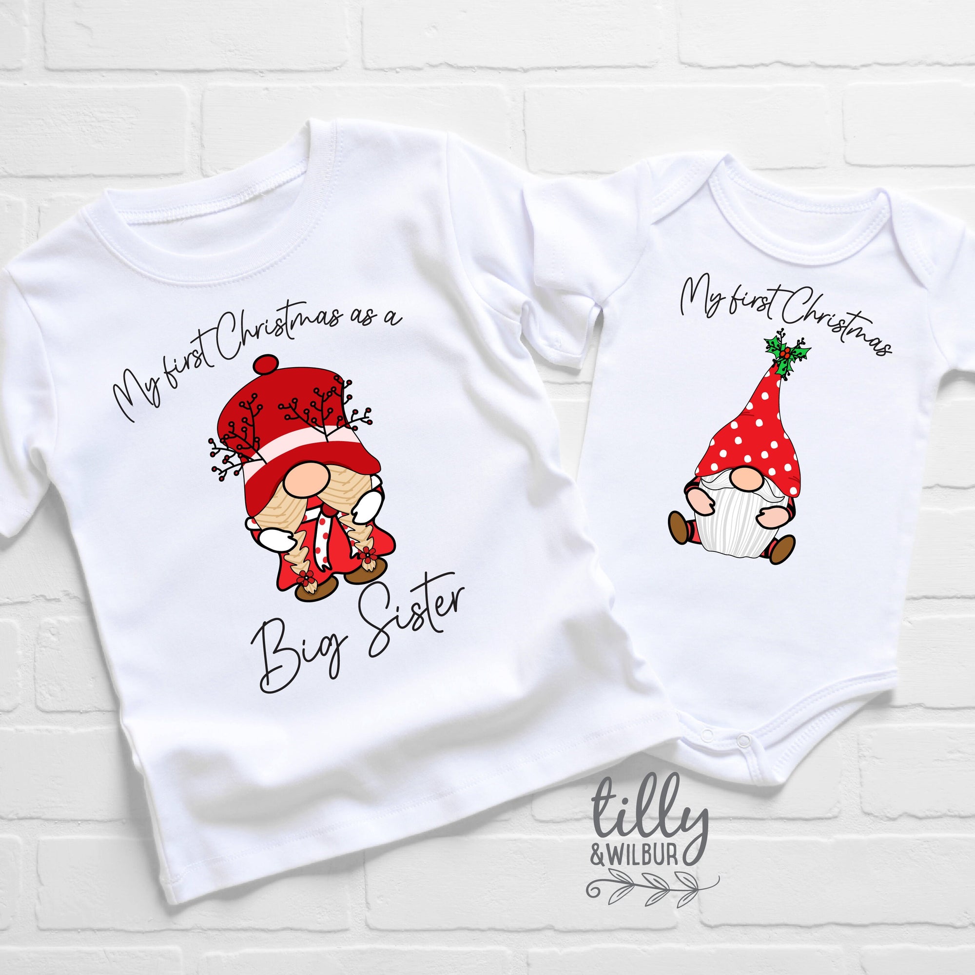 It&#39;s My First Christmas As A Big Sister T-Shirt, 1st Christmas As A Big Sister Tee, Baby Brother Christmas Gift, Brother Christmas Bodysuit