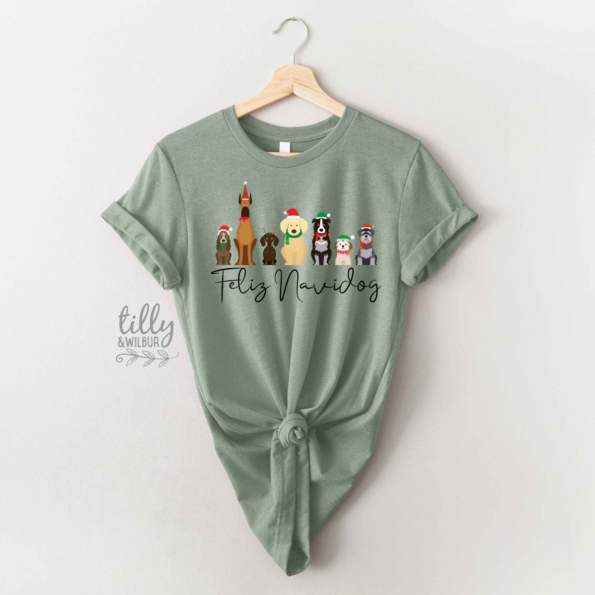 Feliz Navidog Christmas T-Shirt, Dog T-Shirt, Christmas Dog T-Shirt, Dog Christmas T-Shirt, Women&amp;#39;s Dog T-Shirt, Dog Lovers T-Shirt, Spain