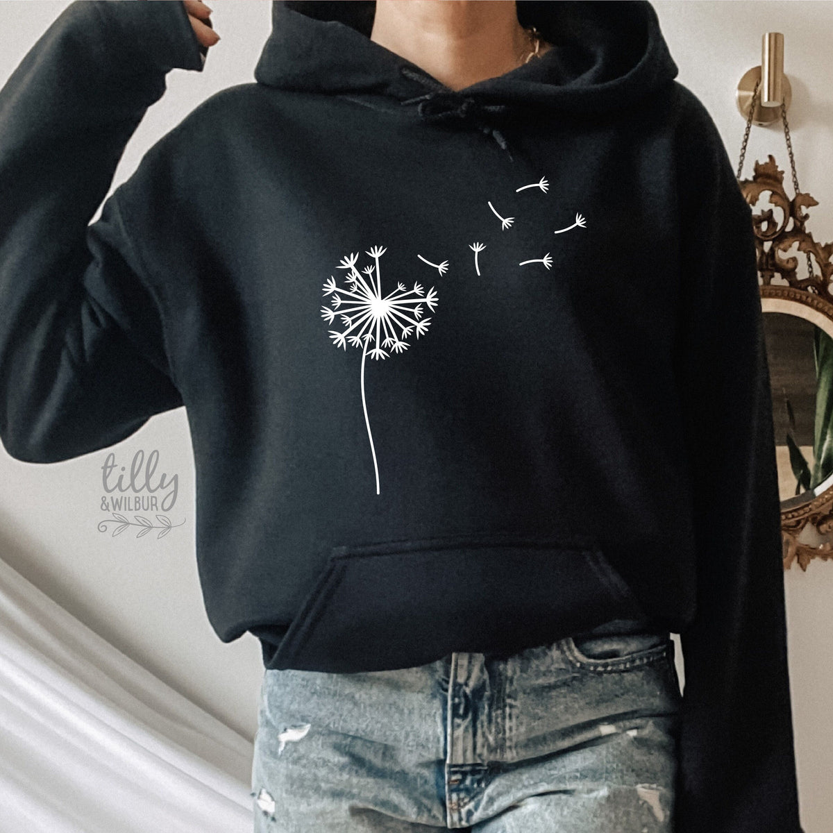 Dandelion Hoodie, Dandelion Seeds Sweater, Dandelion Graphic Jumper, Women&amp;#39;s T-Shirt, Graphic Dandelion, Nature T-Shirt, Make A Wish T-Shirt
