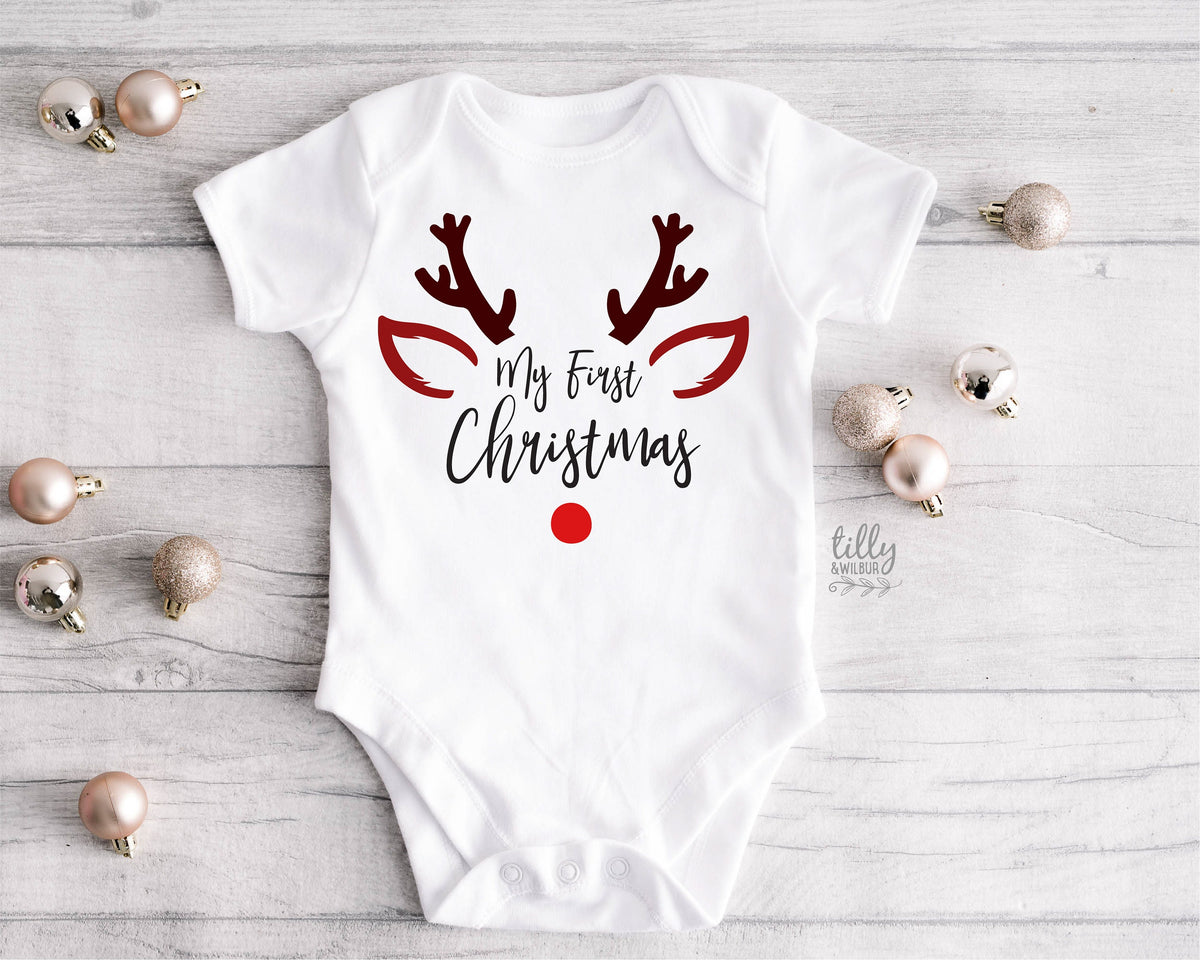 My First Christmas Onesie, My First Christmas Bodysuit, First Xmas Baby Bodysuit, Unisex Baby Xmas Gift, New Baby&amp;#39;s First Christmas, Newborn
