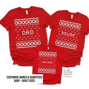 Christmas Custom Name Family Christmas T-Shirts, Christmas Shirts, Elf Family Shirts, Santa Claus, Matching Sweater Christmas Jumper Gift