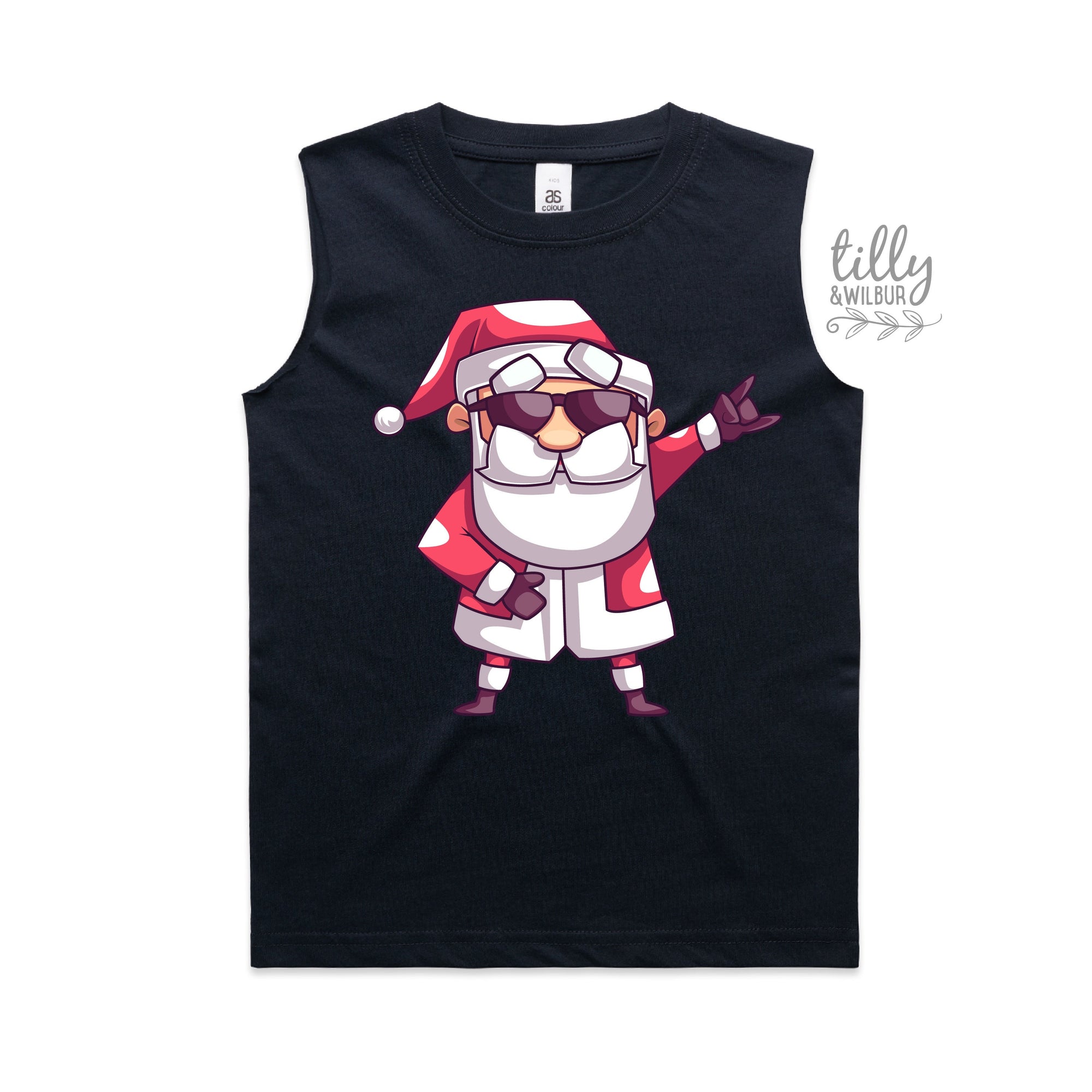 Christmas T-Shirt For Boys, Navy Santa T-Shirt, Boy&#39;s Christmas Gift, Cool Dude, Heavy Metal Santa, Hard Rock Santa, Boys Christmas Shirt