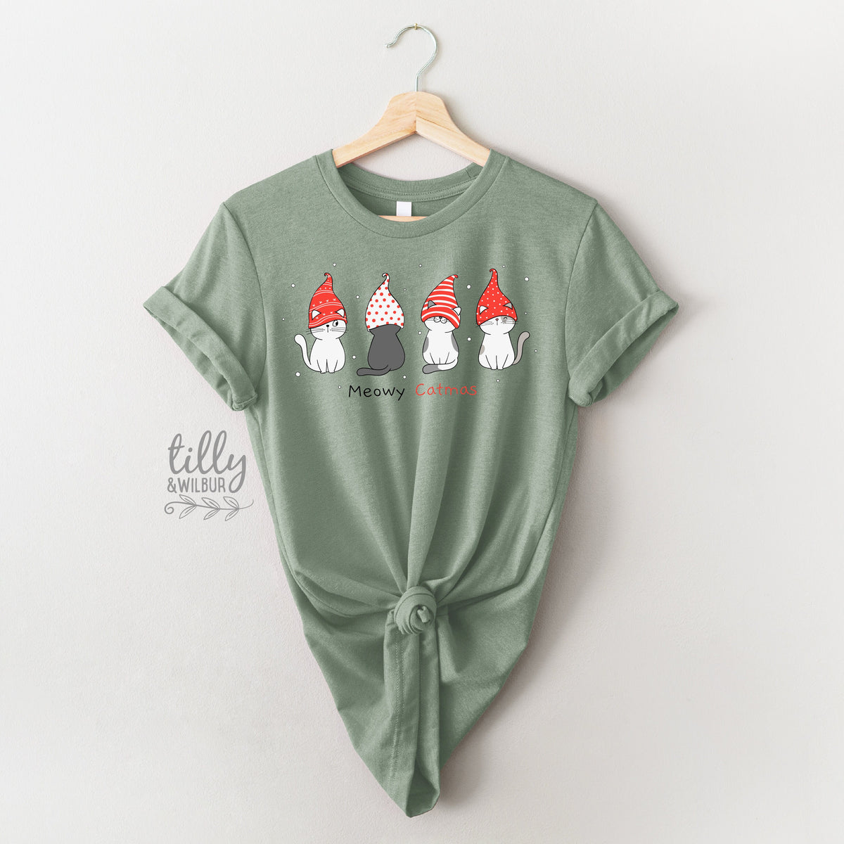 Meowy Christmas T-Shirt, Cat T-Shirt, Christmas Cat T-Shirt. Cat Christmas T-Shirt, Women&amp;#39;s Cat T-Shirt, Cat Lovers T-Shirt, Cat Lovers Gift