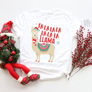 Fa La La La La La La Llama T-Shirt, Matching Family Christmas T-Shirts, Matching Christmas Shirts, Ugly Sweater Tees, Xmas Pajamas, Xmas Tee