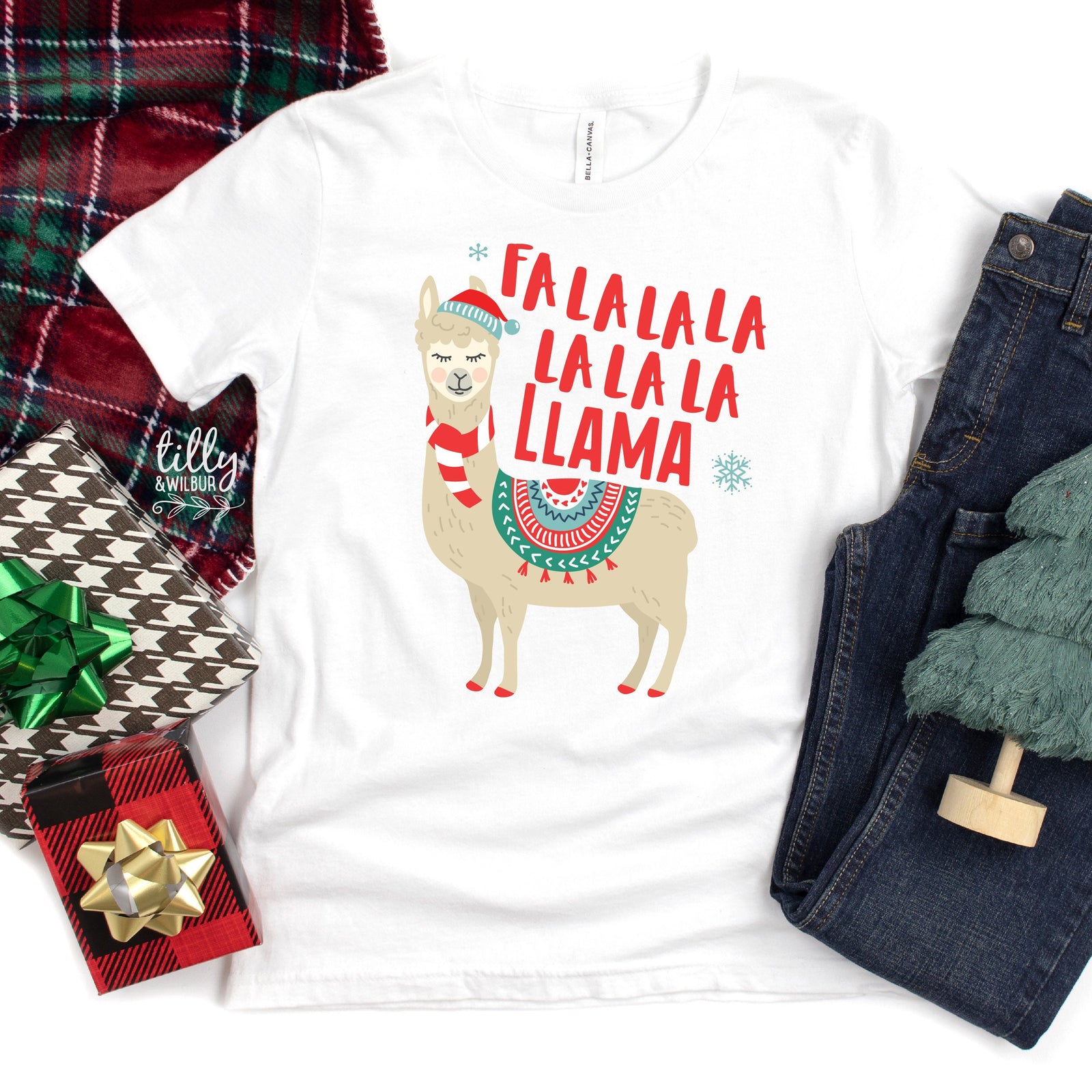 Fa La La La La La La Llama T-Shirt, Matching Family Christmas T-Shirts, Matching Christmas Shirts, Ugly Sweater Tees, Xmas Pajamas, Xmas Tee