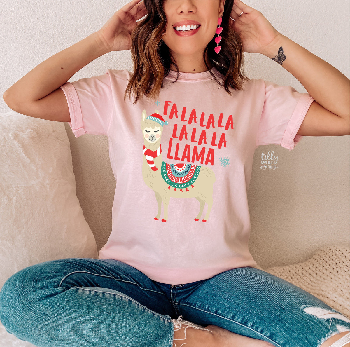 Fa La La La La La La Llama T-Shirt, Matching Family Christmas T-Shirts, Matching Christmas Shirts, Ugly Sweater Tees, Xmas Pajamas, Xmas Tee