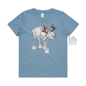Star Wars AT-AT Walker Christmas Reindeer Boy&#39;s T-Shirt, Christmas at at walker, Boy&#39;s Xmas Gift, Christmas Walker, Star Wars Gift For Boys