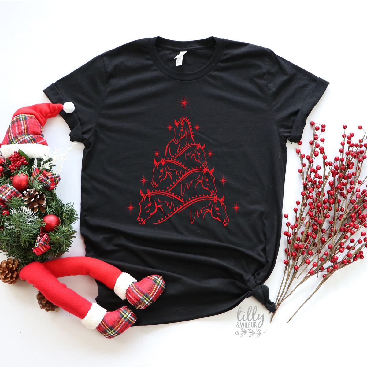 Horse Christmas T-Shirt, Horse Lover Christmas Gift, Christmas Horse T-Shirt, Equine Christmas Gift, Horse Christmas Gift, Horse Lover Tee