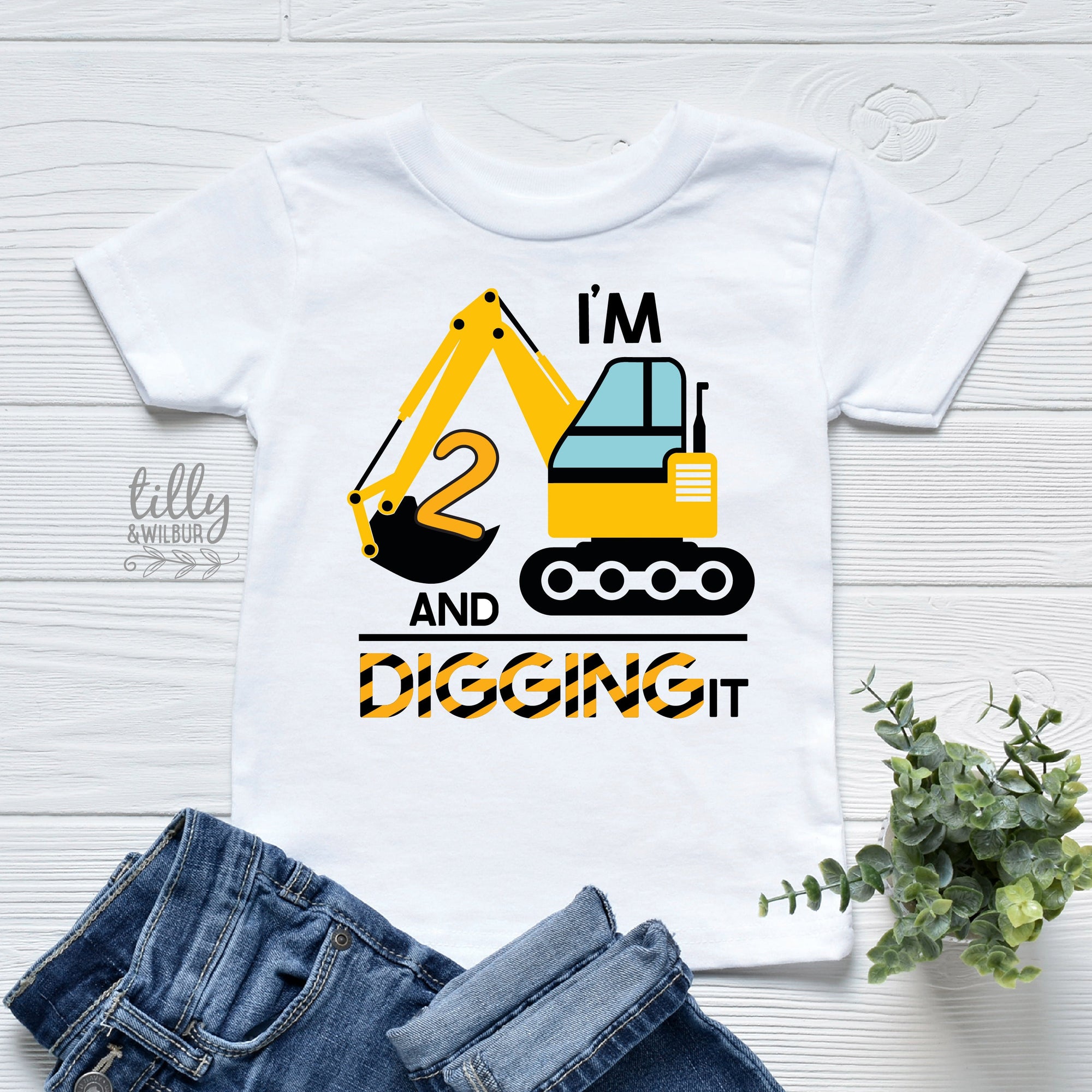 I&#39;m Two And Digging It T-Shirt, I Dig Being Two Birthday T-Shirt, 2nd Birthday T-Shirt, 2nd Second Birthday Tee, Two Birthday Gift, Boy 2