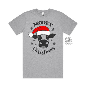 Mooey Christmas T-Shirt, Funny Christmas Tee, Family Farm Pyjamas, Christmas Farm T-Shirt, Christmas Gift, Holy Cow T-Shirt, Christmas Cow