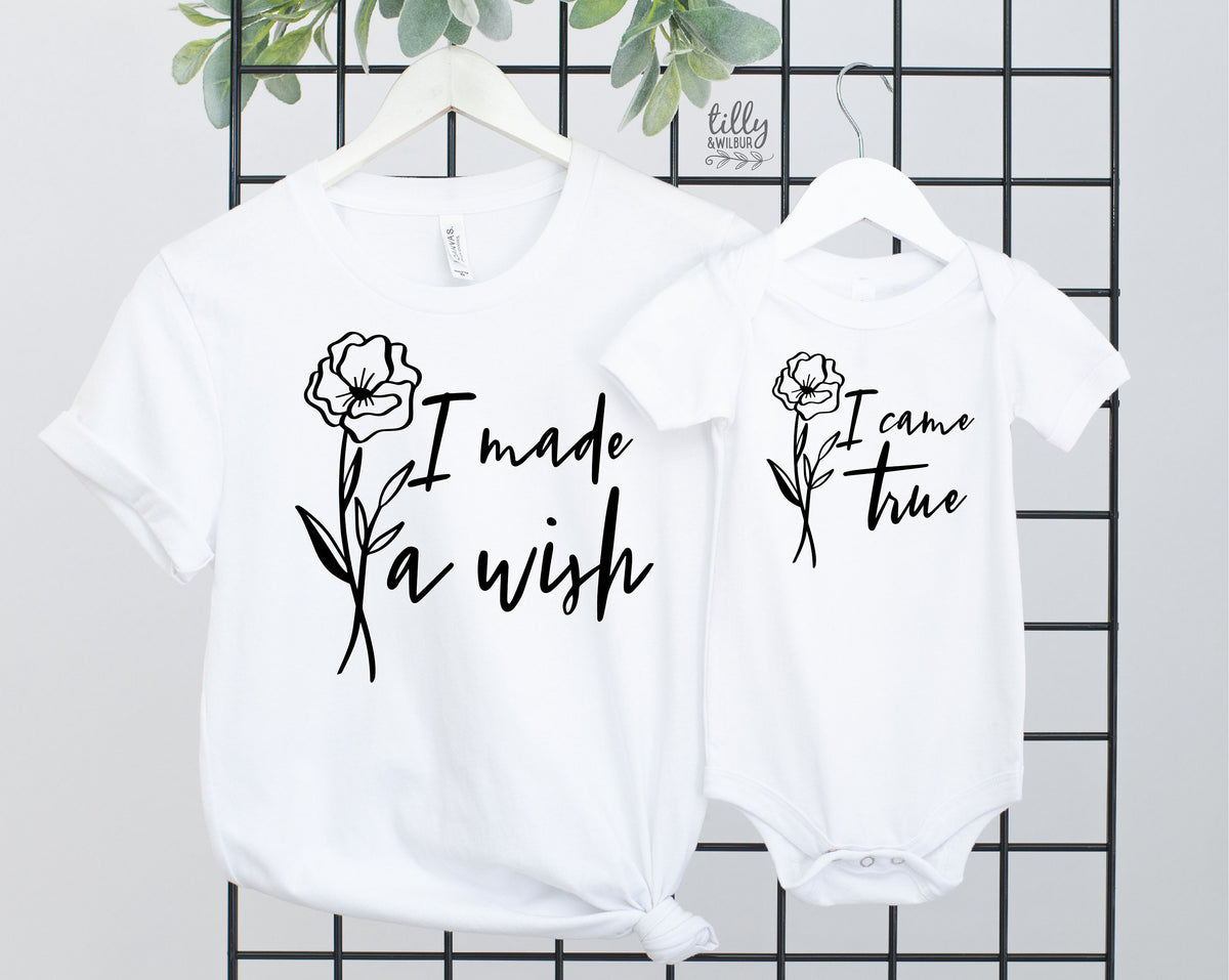 I Made A Wish, I Came True Matching Mummy And Baby Outfits, Our First Mother&amp;#39;s Day, Mother And Baby, Mother&amp;#39;s Day, Rainbow Baby, Miracle