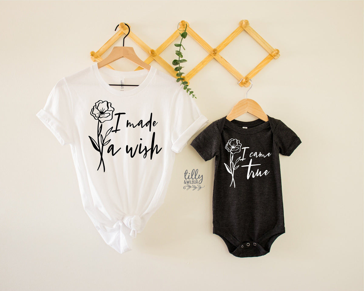 I Made A Wish, I Came True Matching Mummy And Baby Outfits, Our First Mother&amp;#39;s Day, Mother And Baby, Mother&amp;#39;s Day, Rainbow Baby, Miracle
