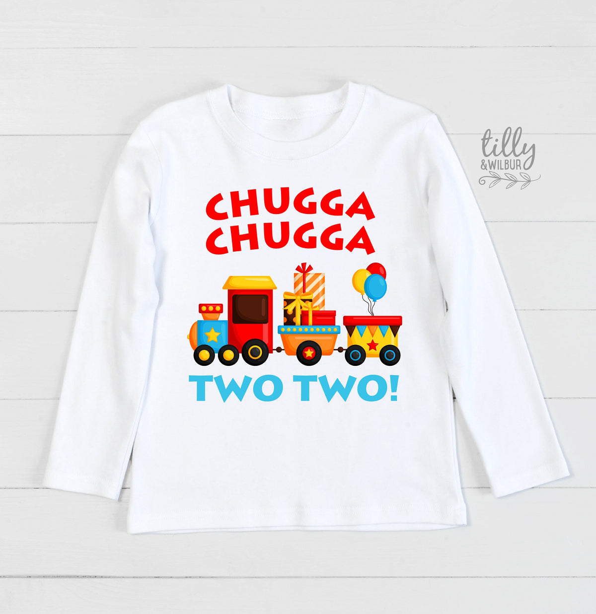 Chugga Chugga Two Two T-Shirt, 2nd Birthday T-Shirt, 2nd Second Birthday Tee, Two Birthday Gift, Boys 2nd Birthday, Boys Birthday T-Shirt
