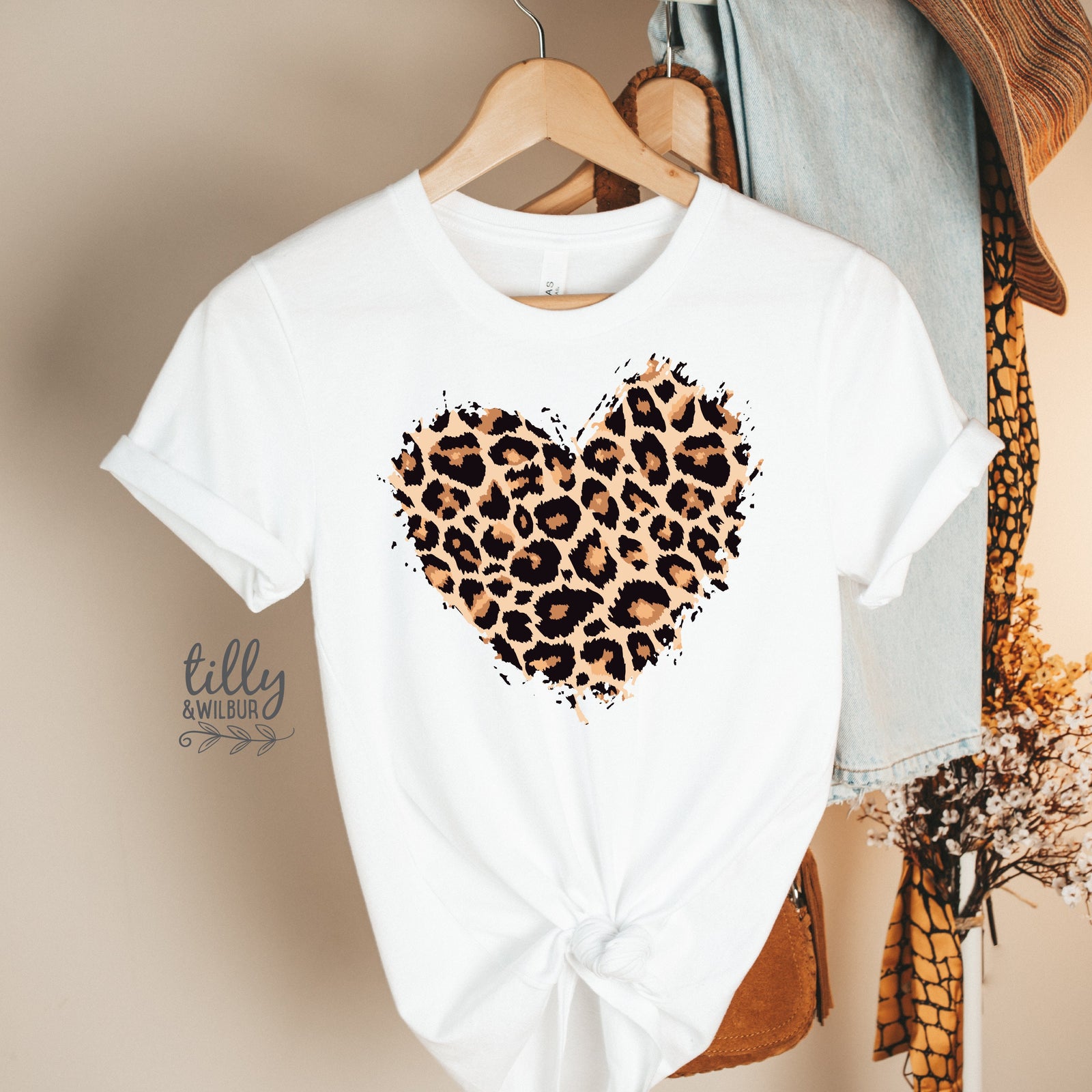 Leopard Print Heart T-Shirt, Valentine&#39;s Day T-Shirt, Wife Gift, Girlfriend Gift, Valentine&#39;s Day T-Shirt, Valentine&#39;s Day Gift, Love Heart