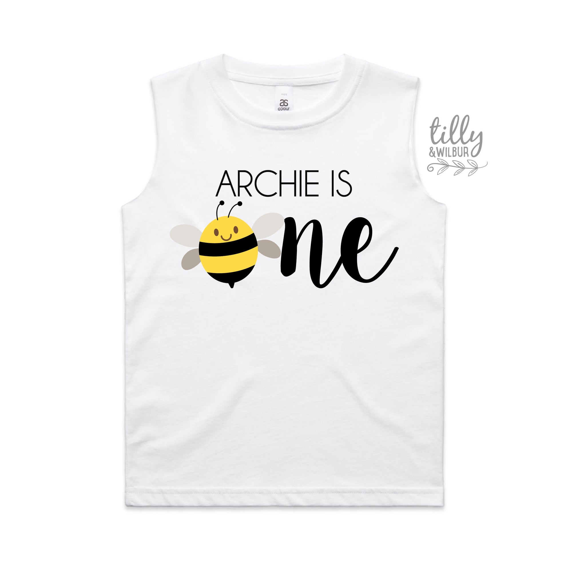 1st Birthday Singlet, Bumble Bee Theme Birthday Party, Personalised Birthday Tank, Bee Birthday T-Shirt, First Birthday T-Shirt, One Today