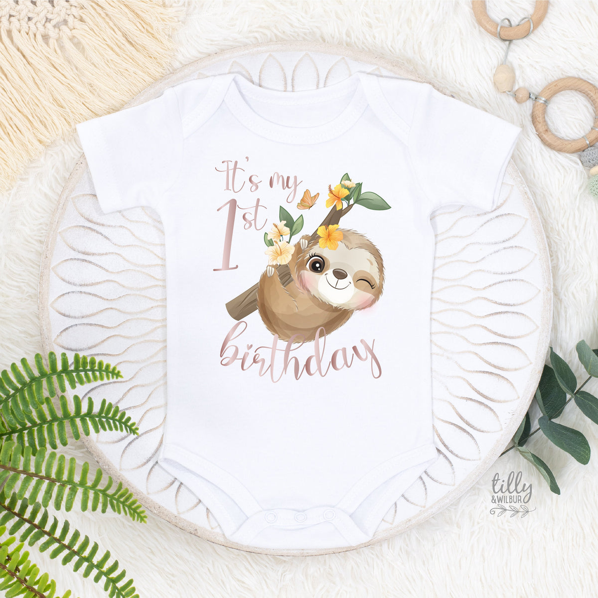 1st Birthday Sloth Onesie, Sloth Theme Birthday Party, Sloth Birthday Bodysuit, Sloth Birthday Romper, First Birthday T-Shirt, One Gift,