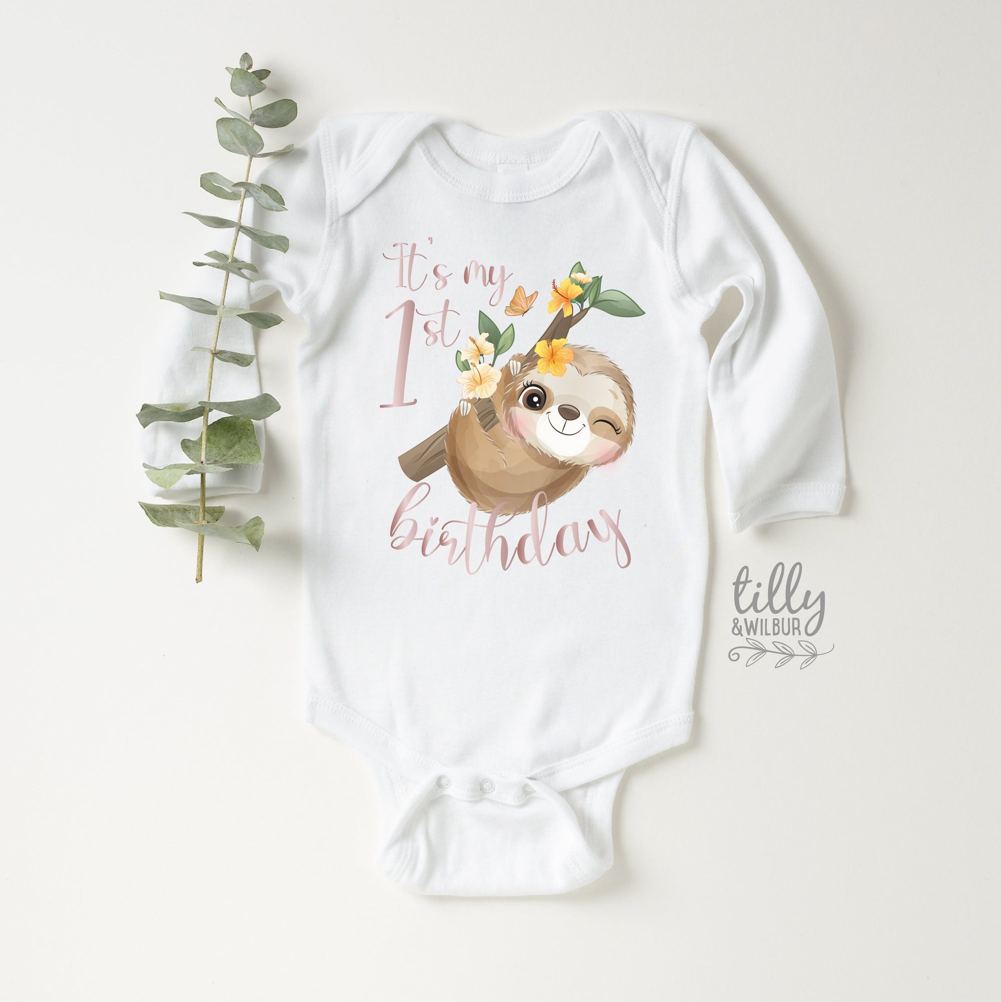 1st Birthday Sloth Onesie, Sloth Theme Birthday Party, Sloth Birthday Bodysuit, Sloth Birthday Romper, First Birthday T-Shirt, One Gift,