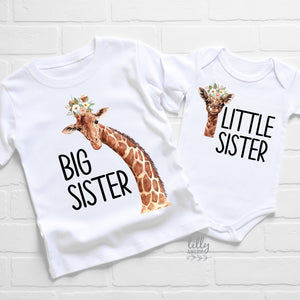 Big Sister Little Sister Set, Matching Sister Outfits, Sibling T-Shirts, Big Sister Shirt, Little Sister Bodysuit, New Baby Gift, Newborn
