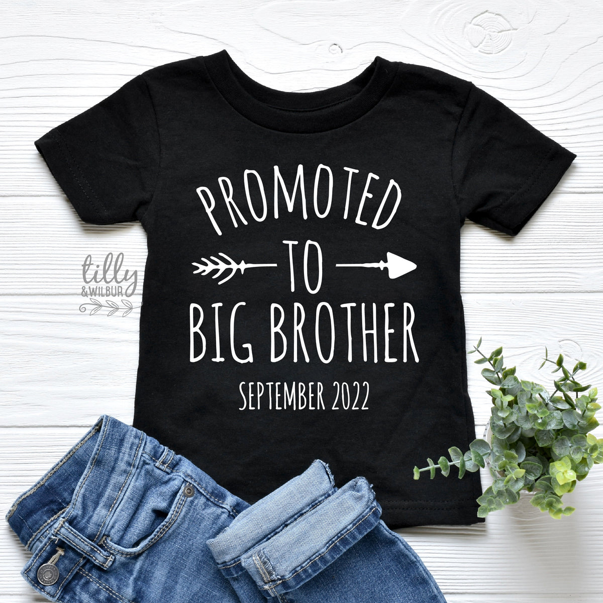 Big Brother T- Shirt, Promoted To Big Brother T-Shirt For Boys, Personalised Due Date, I&#39;m Going To Be A Big Brother, Pregnancy Announcement