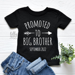 Big Brother T- Shirt, Promoted To Big Brother T-Shirt For Boys, Personalised Due Date, I'm Going To Be A Big Brother, Pregnancy Announcement