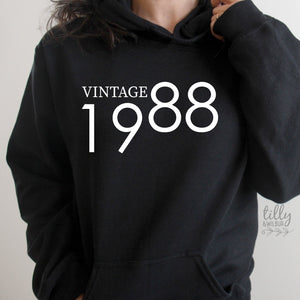 Vintage Birthday Hoodie With Personalised Year, Limited Edition Birthday T-Shirt, Limited Edition T-Shirt, Personalised Birthday T-Shirt