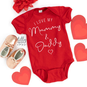I Love My Mummy And Daddy Onesie, Mummy And Daddy&#39;s Little Valentine Bodysuit, Valentine&#39;s Day Baby Outfit, My 1st Valentine&#39;s Day Gift