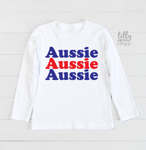 Aussie Aussie Aussie Long Sleeve Kids T-Shirt, Australia Day T-Shirt, Happy Australia Day, Australia Day Gift, Australiana, Aussie Themed