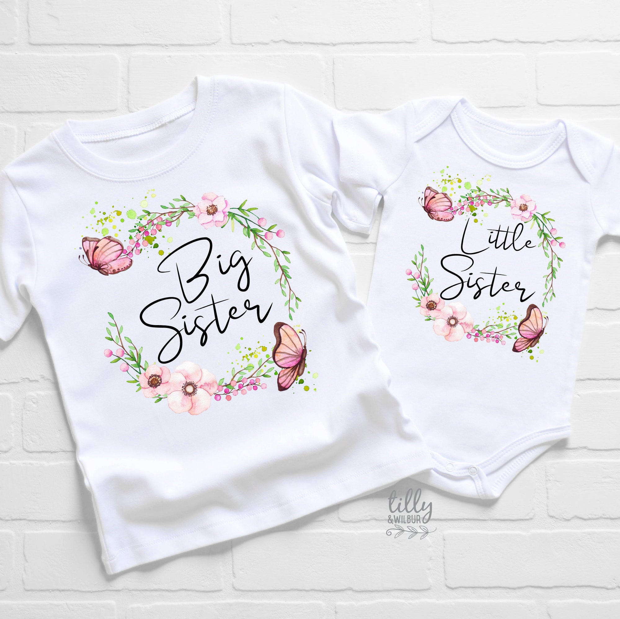 Big Sister Little Sister Matching Outfits, Gift for Sisters, Big Sister T-Shirt, Little Sister Onesie, Pregnancy Announcement, Sister Gifts