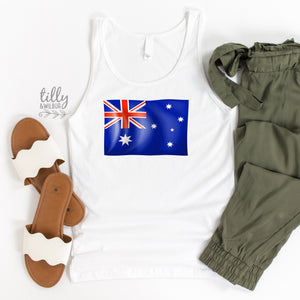 Australia Day Women's Singlet, Australia Day Tank, Aussie Aussie Aussie, Australia Day Tee, Ladies Australia Day Gift, Australian Flag Shirt