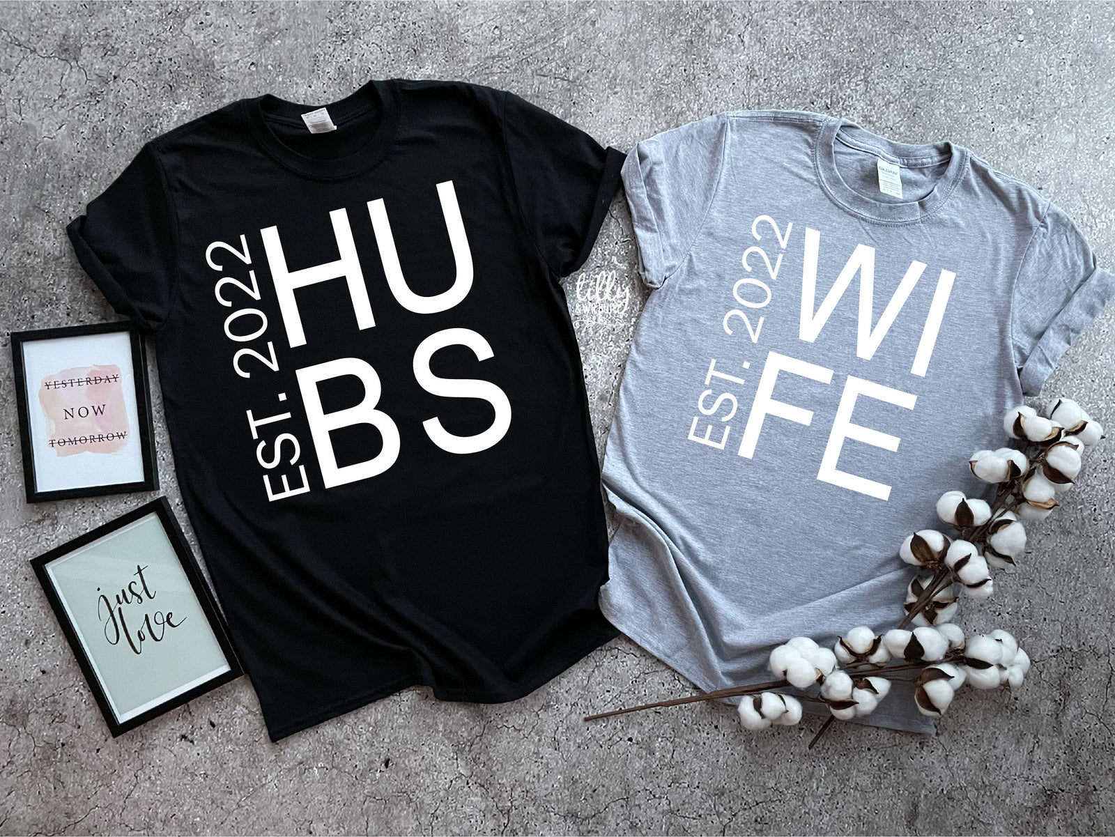 Mr And Mrs Matching T-Shirts, Hubby And Wifey Matching T-Shirts, Newlywed T-Shirts, Honeymoon T-Shirts, Wedding Gift, His and Hers Clothing