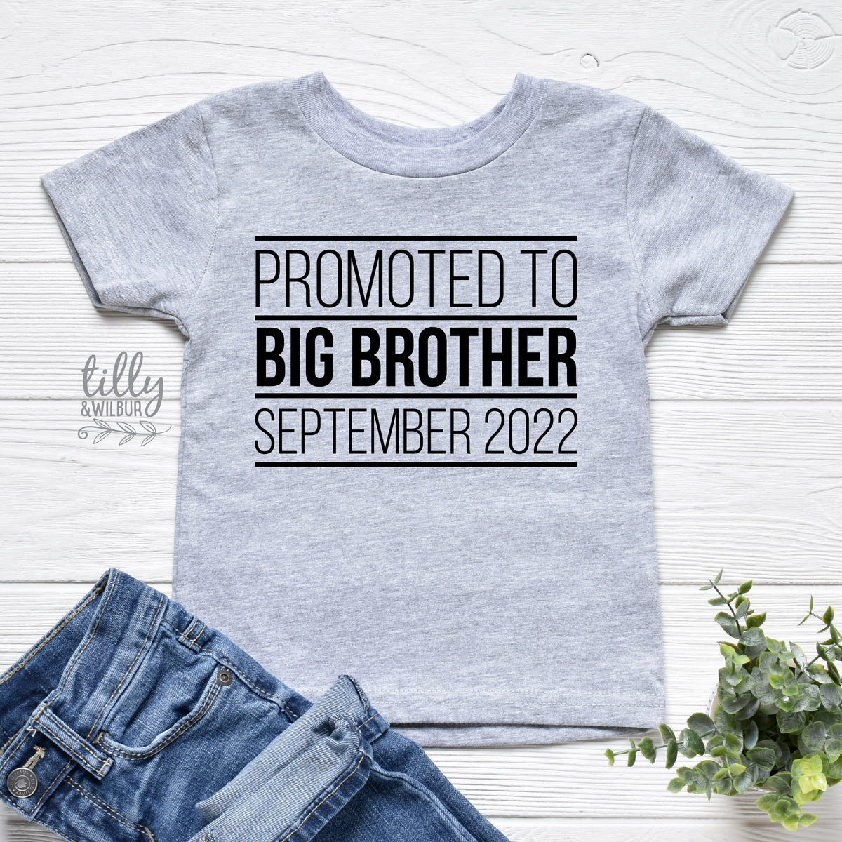 Promoted To Big Big Brother T-Shirt, I&amp;#39;m Going To Be A Big Brother T-Shirt, Personalised Pregnancy Announcement T-Shirt, Sibling T-Shirt