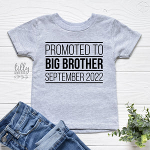 Promoted To Big Big Brother T-Shirt, I&#39;m Going To Be A Big Brother T-Shirt, Personalised Pregnancy Announcement T-Shirt, Sibling T-Shirt