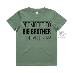 Promoted To Big Big Brother T-Shirt, I'm Going To Be A Big Brother T-Shirt, Personalised Pregnancy Announcement T-Shirt, Sibling T-Shirt