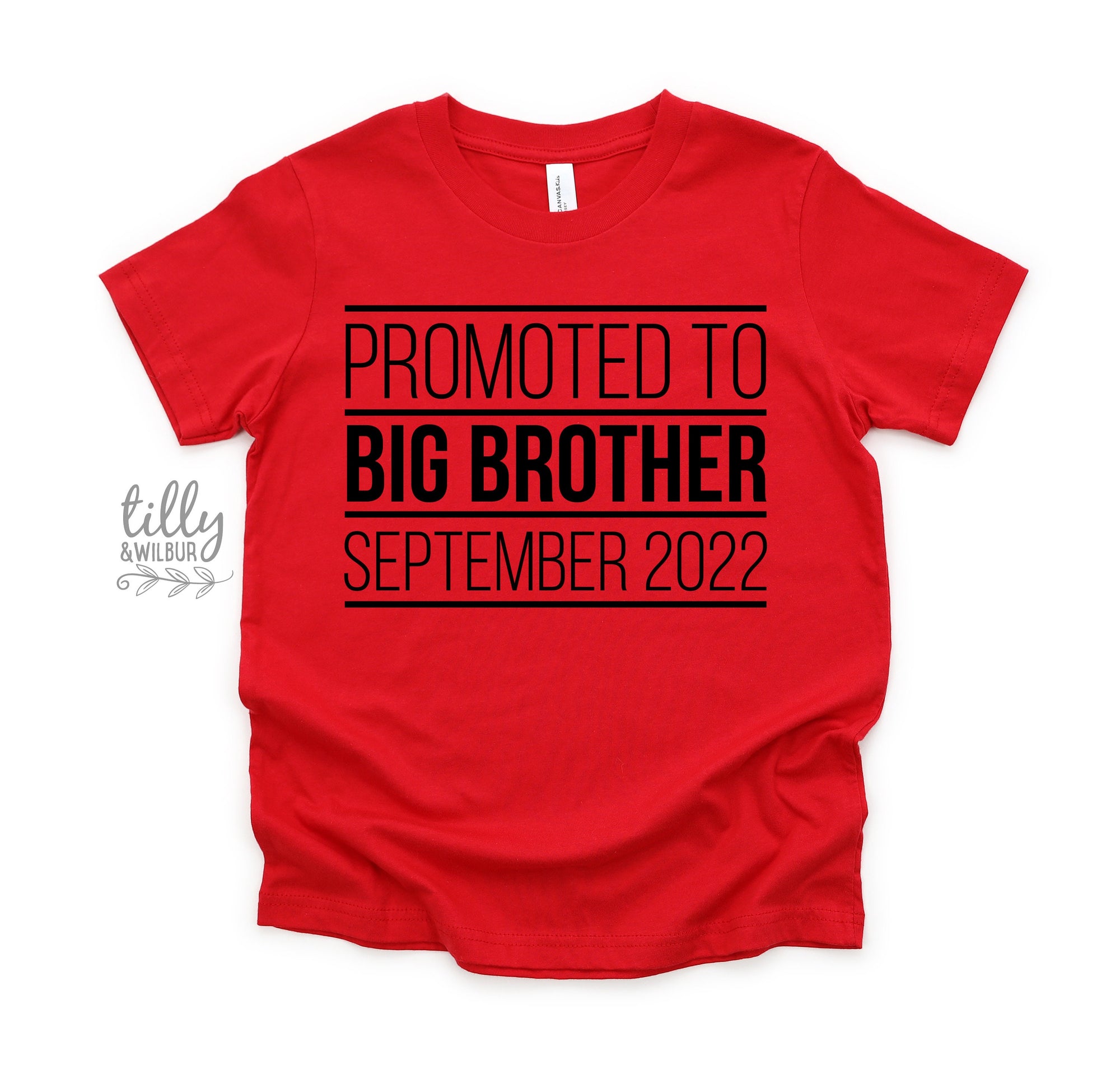 Promoted To Big Big Brother T-Shirt, I&#39;m Going To Be A Big Brother T-Shirt, Personalised Pregnancy Announcement T-Shirt, Sibling T-Shirt